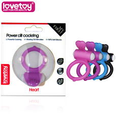 Виброкольцо розовое Power Heart Clit Cockring