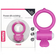 Виброкольцо пурпурное Power Heart Clit Cockring