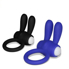 Виброкольцо пурпурное POWER CLIT COCKRING RABBIT