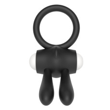 Черное виброкольцо Power Clit Cockring Rabbit