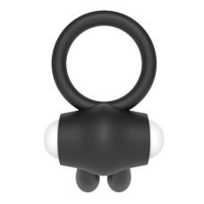 Черное виброкольцо Power Clit Cockring Rabbit
