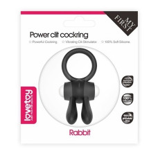 Черное виброкольцо Power Clit Cockring Rabbit