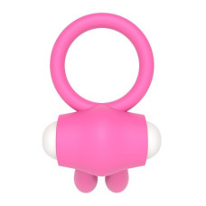 Розовое виброкольцо Power Clit Cockring Rabbit