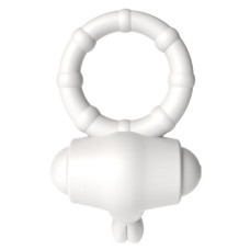 Белое виброкольцо POWER THRILL CLIT COCKRING