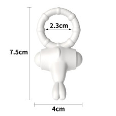 Белое виброкольцо POWER THRILL CLIT COCKRING