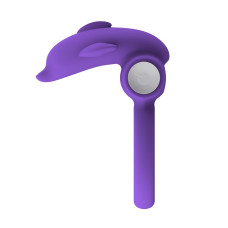 Виброкольцо X-Basic Dolphin Silicone Cockring пурпурное