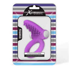 Виброкольцо X-Basic Tongue Silicone Cockring пурпурное