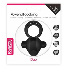 Двойное виброкольцо Power Clit Duo Silicone Cockring чёрное