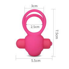 Двойное виброкольцо Power Clit Duo Silicone Cockring розовое