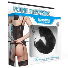 Черные металлические наручники с мехом Fetish Pleasure