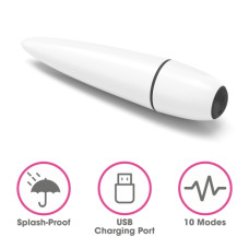 Белый мини-вибратор Ijoy Rechargeable Power Play