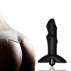 Анальная пробка с вибрацией Silicone P Spot Spiral