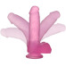 Розовый фаллос Jelly Studs Crystal Dildo Medium 18 см