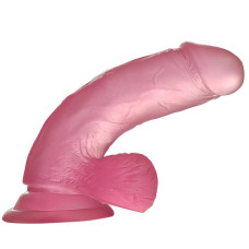 Розовый фаллос Jelly Studs Crystal Dildo Small 16 см