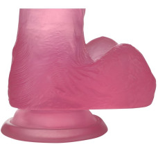 Розовый фаллос Jelly Studs Crystal Dildo Small 16 см