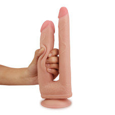 Двойной фаллоимитатор с присоской Skinlike Double Penetration Soft Cock 25 см