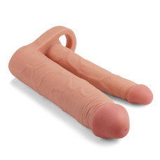 Удлиняющая насадка для двойного проникновения Pleasure X Tender Double Penis Sleeve + 5 см