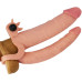 Удлиняющая вибронасадка для двойного проникновения Pleasure X Tender Vibrating Double Penis Sleeve + 3 см