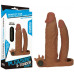 Удлиняющая вибронасадка для двойного проникновения Pleasure X Tender Vibrating Double Penis Sleeve мулат + 5 см
