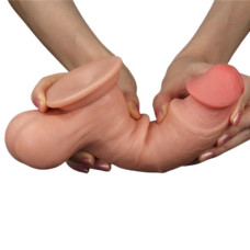 Гнущийся фаллоимитатор с эффектом двойной кожи Lovetoy Sliding-Skin Dual Layer Dong 20 см