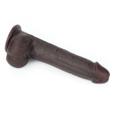 Черный фаллоимитатор на присоске Lovetoy Sliding-Skin Dual Layer Dong 23 см
