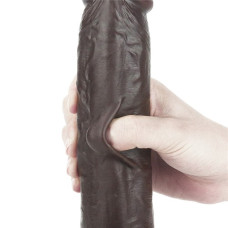 Черный фаллоимитатор на присоске Lovetoy Sliding-Skin Dual Layer Dong 24 см