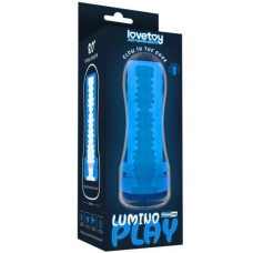 Прозрачный мастурбатор светящийся в темноте Lumino Play Ribbed Masturbator