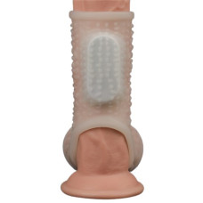 Рельефная вибронасадка на пенис и мошонку Vibrating Drip Knights Ring with Scrotum Sleeve