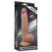Фаллос на присоске с мошонкой Dual-layered Silicone Dildo 22 см