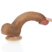 Фаллоимитатор на присоске с мошонкой мулат Dual-Layered Silicone Dildo 22 см