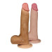 Фаллоимитатор на присоске с мошонкой Dual-Layered Liquid Silicone Nature Cock 21 см