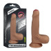 Фаллос с закрытой головкой на присоске с мошонкой 7'' Dual-layered Uncircumcised Liquid Silicone Nature Cock Flesh
