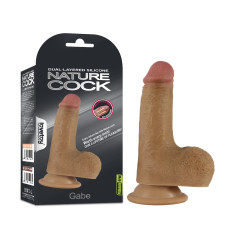 Фаллос на присоске с мошонкой Dual-layered Silicone Nature Cock 