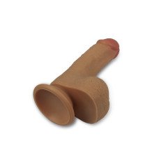 Фаллос на присоске с мошонкой Dual-layered Silicone Nature Cock 
