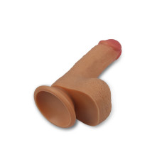 Фаллос на присоске с мошонкой Dual-layered Silicone Nature Cock 