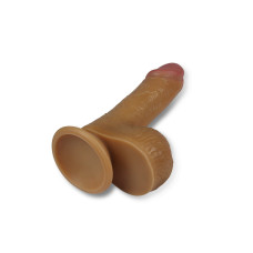 Фаллос на присоске с мошонкой Dual-layered Silicone Nature Cock 