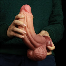 Широкий фаллос-гигант с рельефным стволом Lovetoy Nature Cock King Sized 25 см