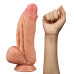 Широкий фаллос-гигант телесного цвета с рельефным стволом Lovetoy Nature Cock King Sized 25 см