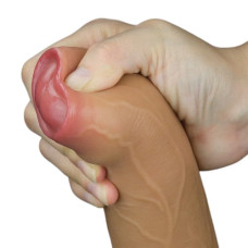 Фаллос с закрытой головкой и высоко посаженной мошонкой Dual Layered Handle Cock 28 см
