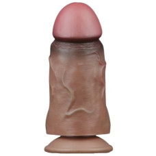 Суперширокий фаллос-мулат с мошонкой Lovetoy Silicone Cock 18 см