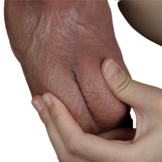 Реалистичный фаллос-мулат с большой мошонкой Lovetoy Silicone Cock 27 см
