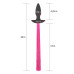 Анальная черно-розовая пробка с хвостом Silicone Anal Plug with Pony Tail