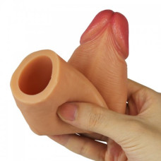 Удлиняющая насадка на пенис Revolutionary Silicone Nature Extender мулат + 4 см
