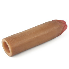 Удлиняющая насадка на пенис Revolutionary Silicone Nature Extender мулат + 4 см
