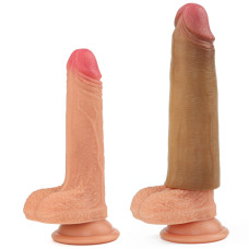 Удлиняющая насадка на пенис Revolutionary Silicone Nature Extender мулат + 4 см