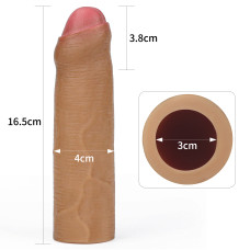 Удлиняющая насадка на пенис Revolutionary Silicone Nature Extender Uncircumcised мулат + 4 см