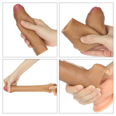 Удлиняющая насадка на пенис Revolutionary Silicone Nature Extender Uncircumcised мулат + 4 см
