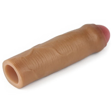 Удлиняющая насадка на пенис Revolutionary Silicone Nature Extender Uncircumcised мулат + 4 см