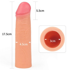 Удлиняющая насадка на пенис Revolutionary Silicone Nature Extender телесная + 5,5 см