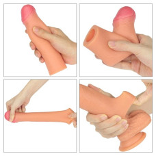 Удлиняющая насадка на пенис Revolutionary Silicone Nature Extender телесная + 5,5 см